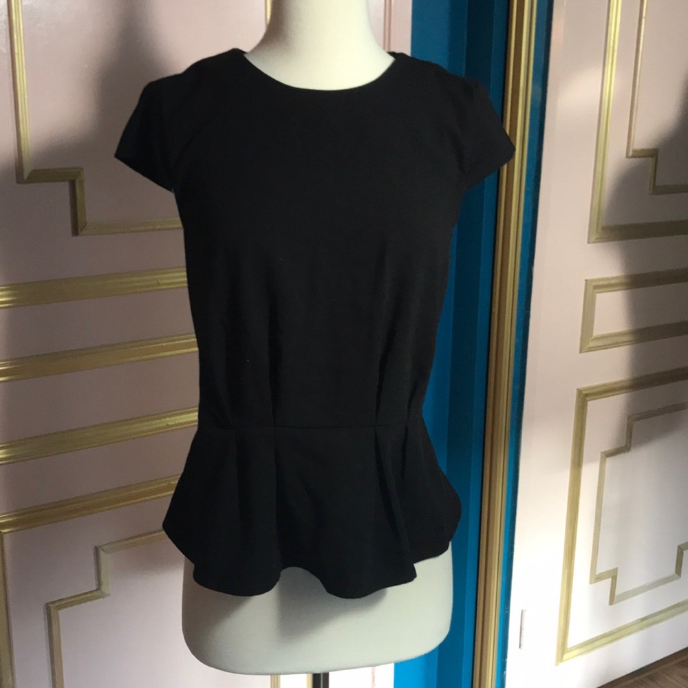 H&M Black Peplum Blouse